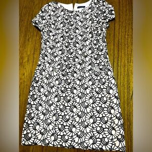 Tommy Hilfiger Women's Printed Floral Lace Shift Dress Seashell Black